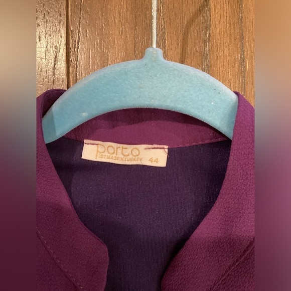 Vintage Porto Long Peplum Victorian Maxi Embellished Ruffle Dress Italian 44 M - Picture 10 of 16